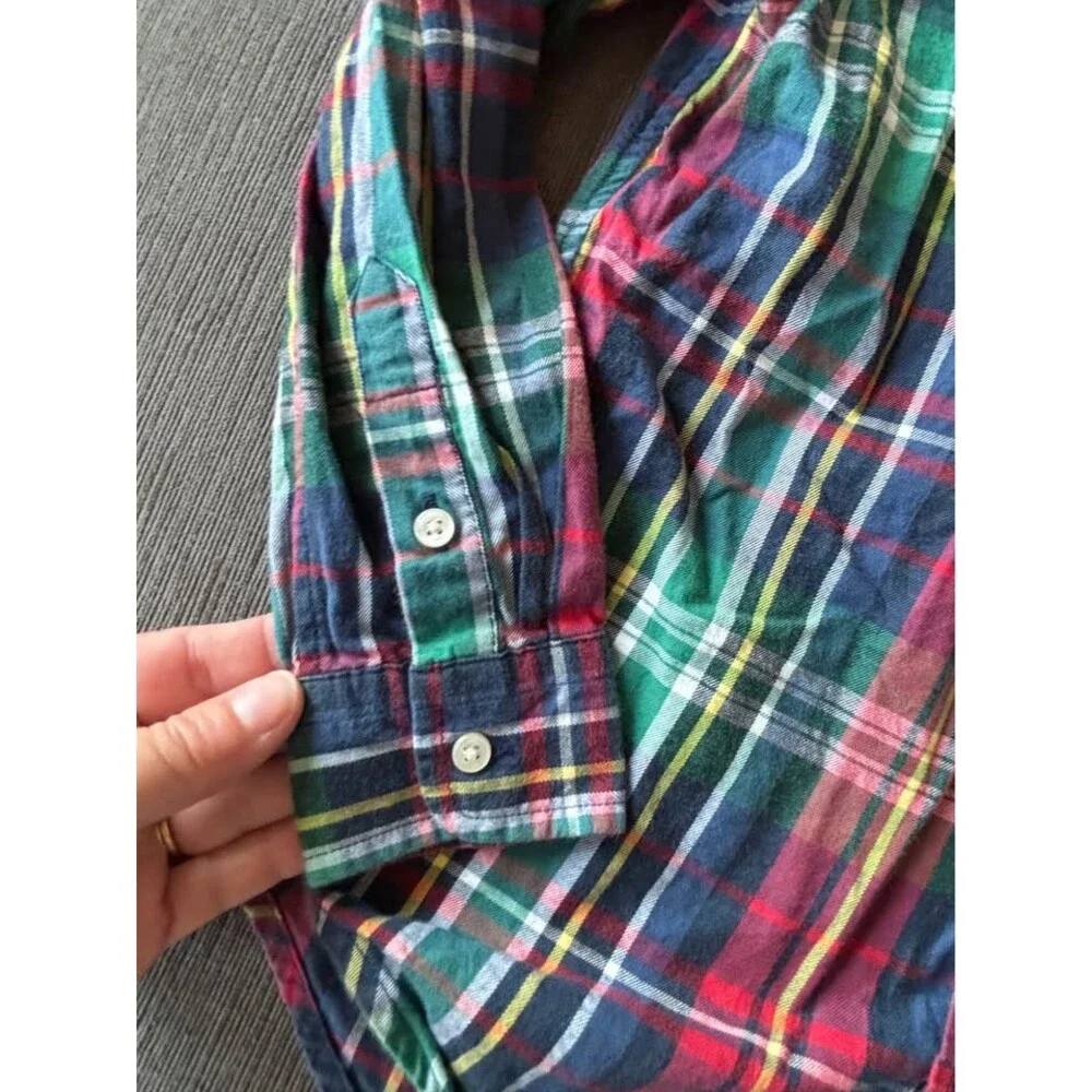 Polo Ralph Lauren Boys size 7 Multicolor Plaid Button Down Shirt Holiday Christm